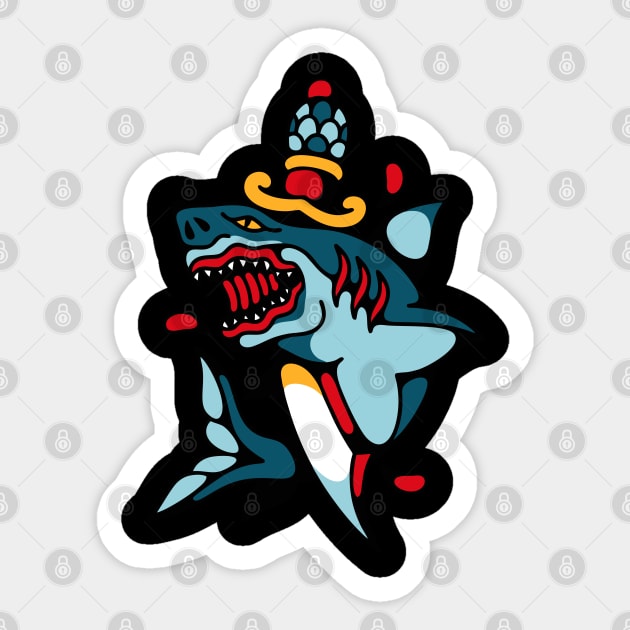 Shark dagger Sticker by Bojes Art